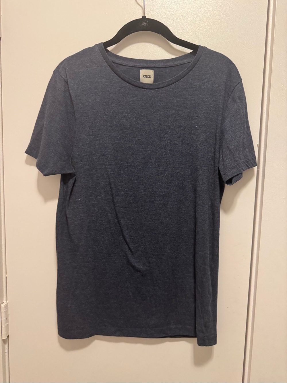 Asos Design Men’s Small Heathered Navy Crew Neck T-Shirt Basic Short Sleeve Tee